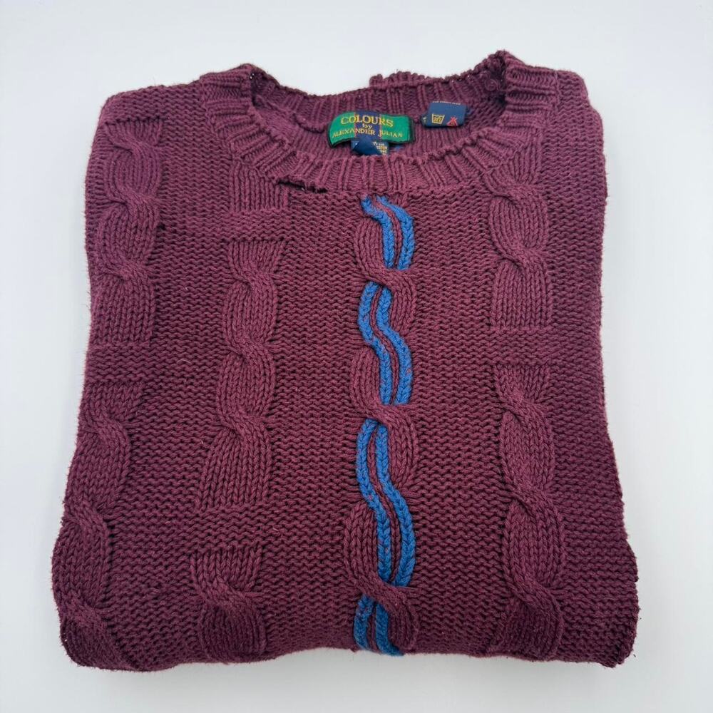 Colors by Alexander Julian acrylic vintage sweater burgundy knit sweater Medium